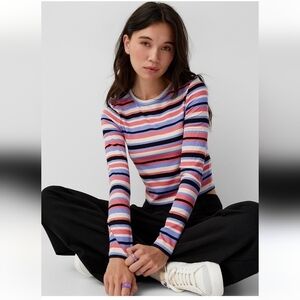 Simons Twik women's long sleeves striped crop top size M